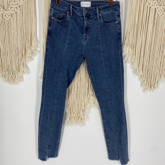 Parker Smith Blue Denim Cotton Skinny Cut out Ankle Slit Line Jeans Size 26